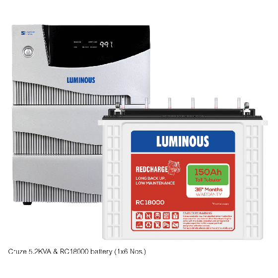 LuminiosHome UPS 5.2 kVA Cruze+ +150 Ah RC18000 Battery Combo