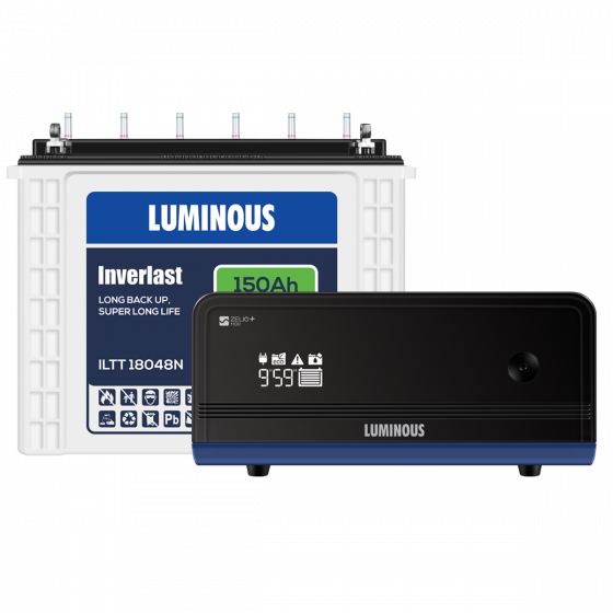 Luminous Home UPS 900VA Zelio+ 1100 + 150 Ah ILTT18048N Battery Combo