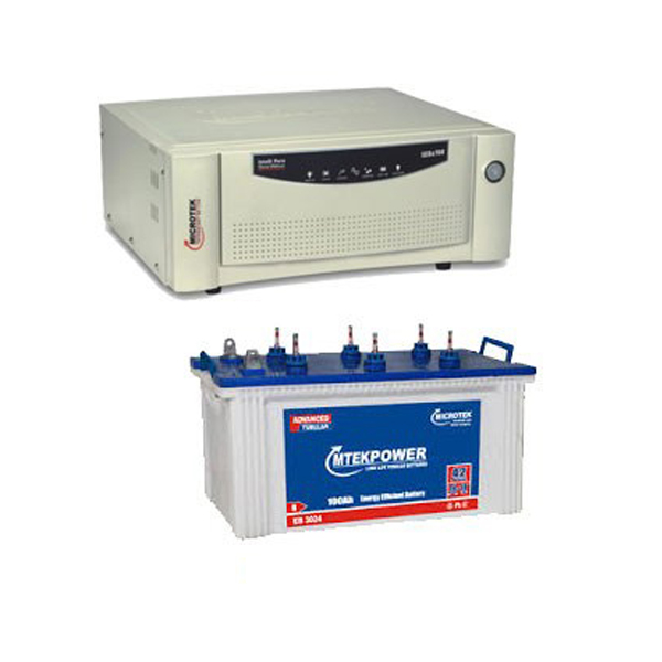 Microtek 700VA Sinewave Home Inverter + 100 AH Tublar Battery Combo