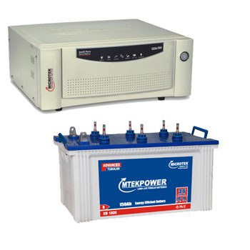 Microtek 900VA Sinewave Inverter 100AH Jumbo Tubular Battery Combo