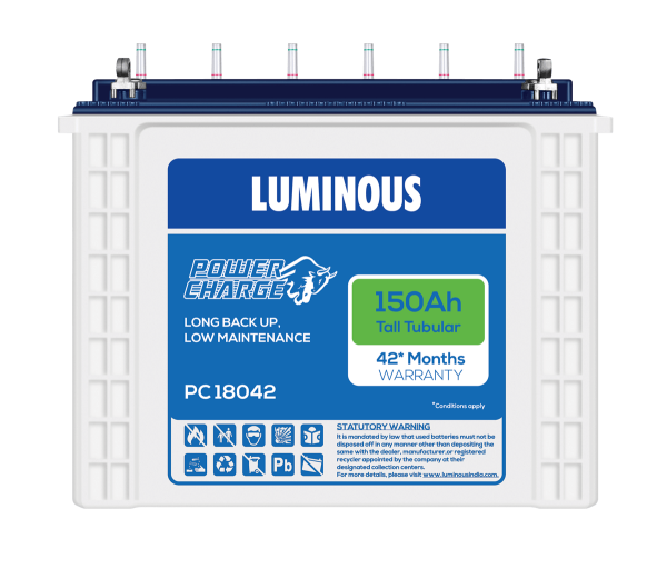 Luminous Power Charge Pc 150ah Tubular Battery Apex Power Shop